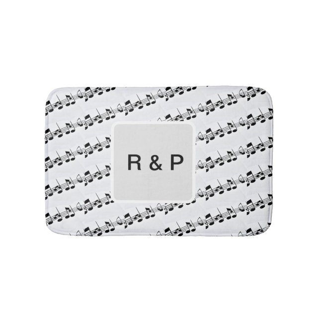 Add you name couple musical notes beats pattern bl bath mat (Front)