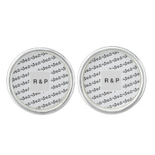 Add you name couple musical notes beats pattern bl cufflinks