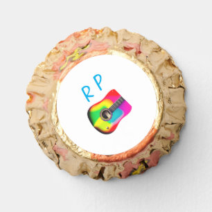 Add you name text brown acoustic guitar colorful reese's peanut butter cups