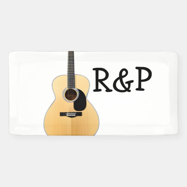 Add you name text brown acoustic guitar editable banner (Horizontal)