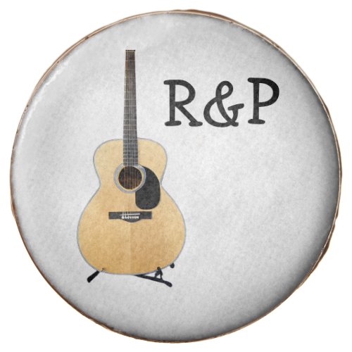 Add you name text brown acoustic guitar editable chocolate covered oreo