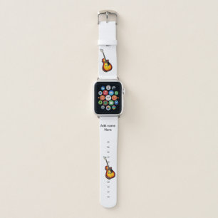 Add you name text brown acoustic guitar editable t apple watch band
