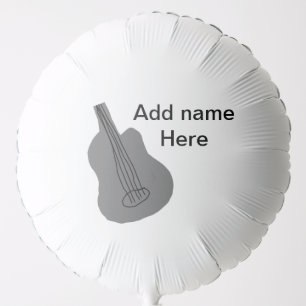 Add you name text brown acoustic guitar editable t balloon