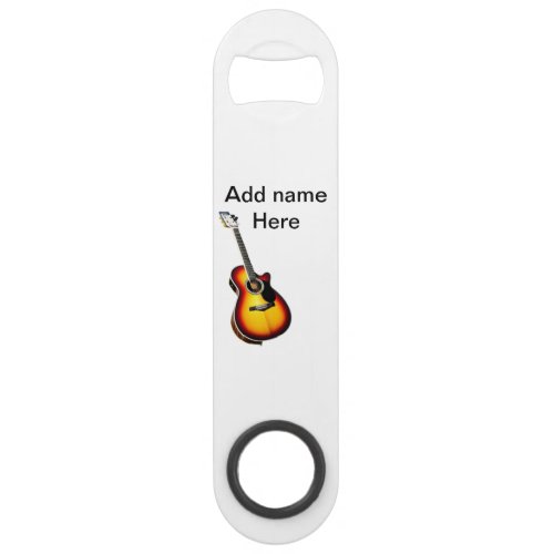 Add you name text brown acoustic guitar editable t bar key