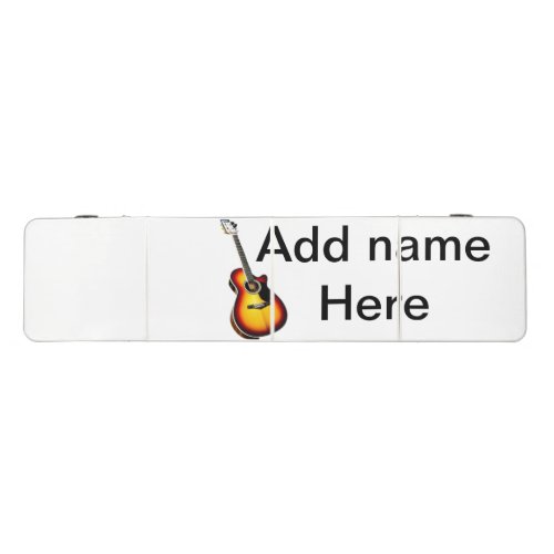 Add you name text brown acoustic guitar editable t beer pong table