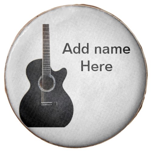 Add you name text brown acoustic guitar editable t chocolate covered oreo
