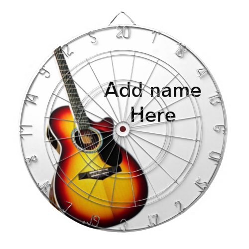 Add you name text brown acoustic guitar editable t dart board