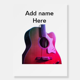 Add you name text brown acoustic guitar editable t foam board