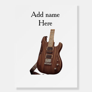 Add you name text brown acoustic guitar editable t foam board