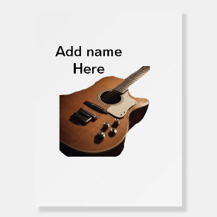 Add you name text brown acoustic guitar editable t foam board