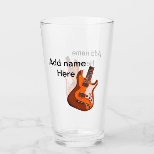 Add you name text brown acoustic guitar editable t glass