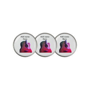 Add you name text brown acoustic guitar editable t golf ball marker