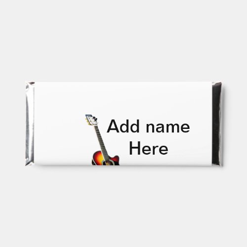 Add you name text brown acoustic guitar editable t hershey bar favors
