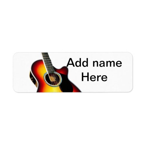 Add you name text brown acoustic guitar editable t label