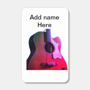 Add you name text brown acoustic guitar editable t matchboxes