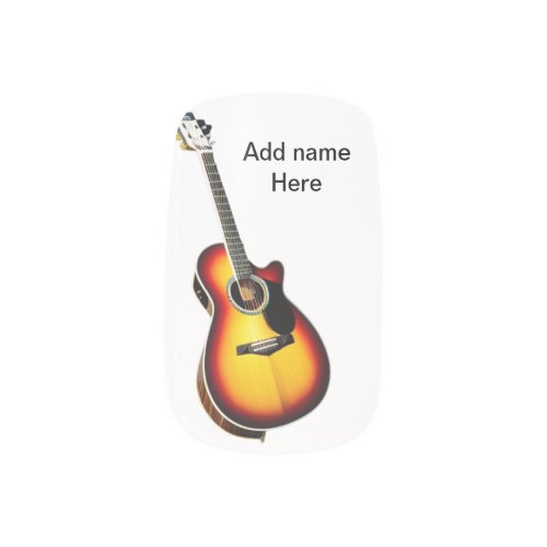 Add you name text brown acoustic guitar editable t minx nail art