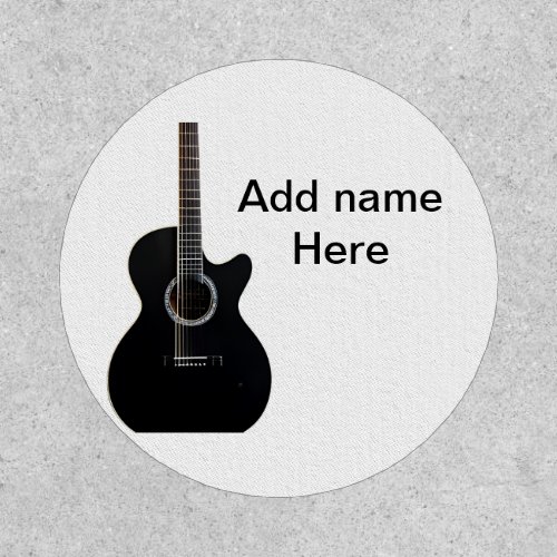 Add you name text brown acoustic guitar editable t patch