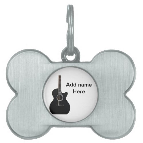 Add you name text brown acoustic guitar editable t pet ID tag