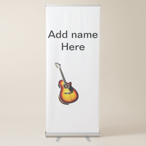 Add you name text brown acoustic guitar editable t retractable banner