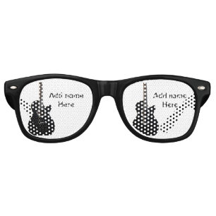 Add you name text brown acoustic guitar editable t retro sunglasses