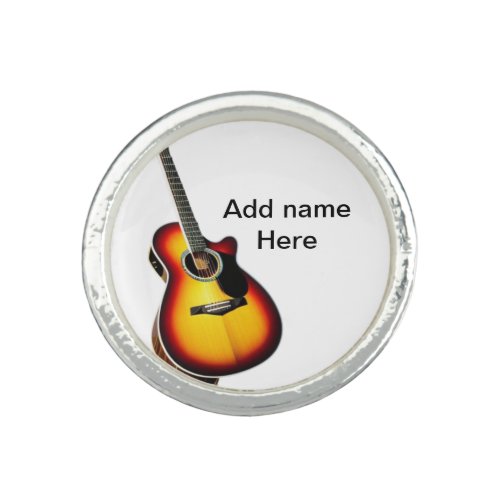 Add you name text brown acoustic guitar editable t ring