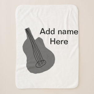 Add you name text brown acoustic guitar editable t sherpa blanket