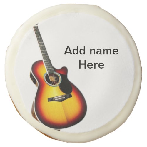 Add you name text brown acoustic guitar editable t sugar cookie