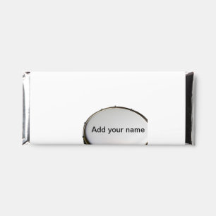 Add you name text brown black drum beats stick hershey bar favors