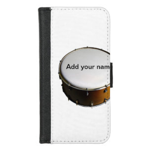 Add you name text brown black drum beats stick iPhone 8/7 wallet case