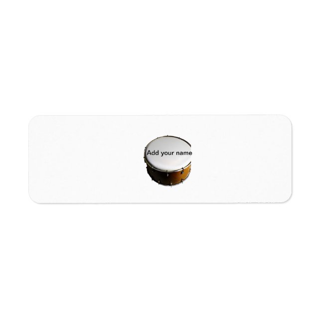 Add you name text brown black drum beats stick label (Front)