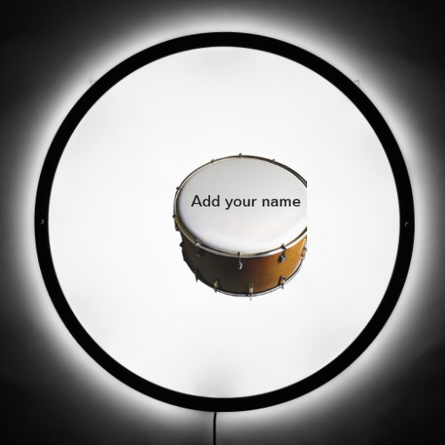 Add you name text brown black drum beats stick LED sign