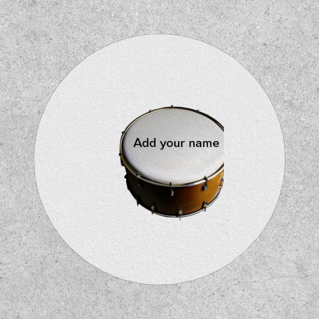 Add you name text brown black drum beats stick patch (Front)