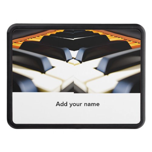 Add you name text brown black piano keys hitch cover