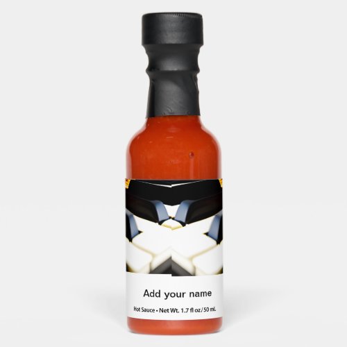 Add you name text brown black piano keys hot sauces