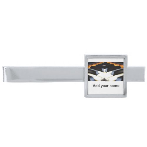 Add you name text brown black piano keys silver finish tie bar