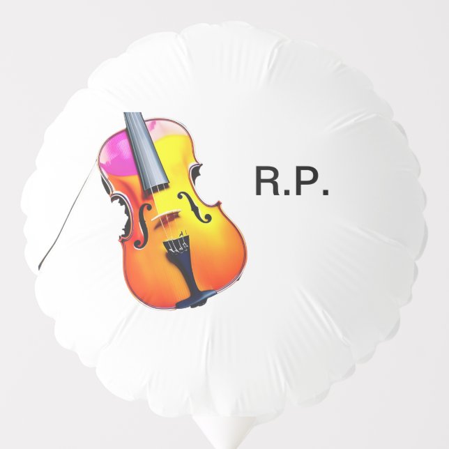 Add you name text brown violin music lover balloon (Front)