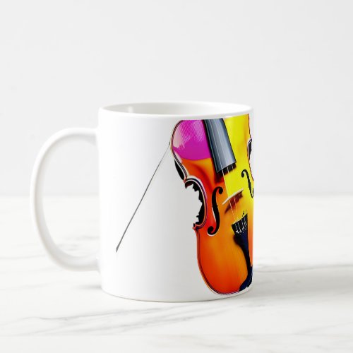 Add you name text brown violin music lover coffee mug