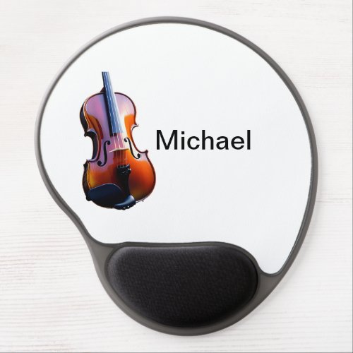 Add you name text brown violin music lover gel mouse pad