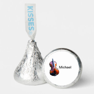 Add you name text brown violin music lover hershey®'s kisses®