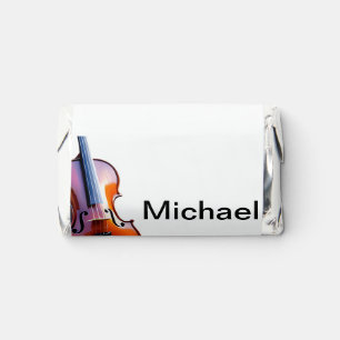 Add you name text brown violin music lover hershey's miniatures