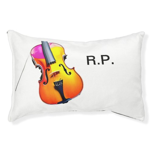 Add you name text brown violin music lover pet bed