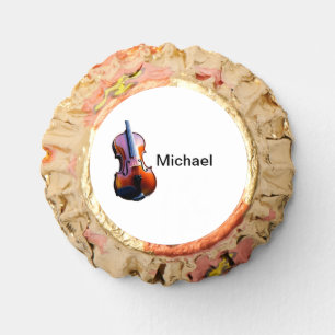 Add you name text brown violin music lover reese's peanut butter cups