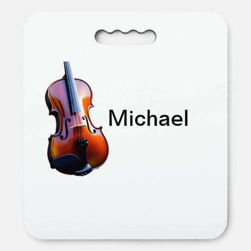 Add you name text brown violin music lover seat cushion