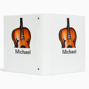 Add you name text brown violin music lover throw p 3 ring binder