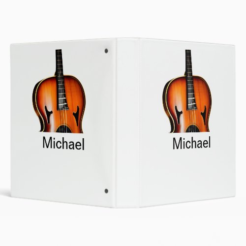 Add you name text brown violin music lover throw p 3 ring binder