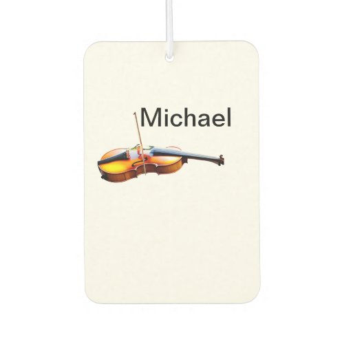 Add you name text brown violin music lover throw p air freshener