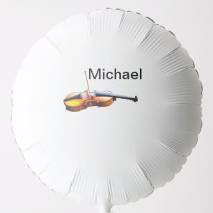 Add you name text brown violin music lover throw p balloon