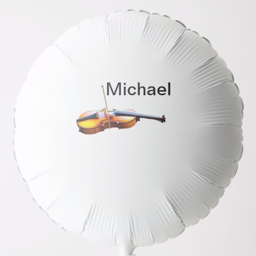 Add you name text brown violin music lover throw p balloon