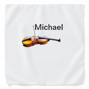 Add you name text brown violin music lover throw p bandana