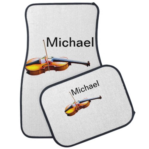 Add you name text brown violin music lover throw p car floor mat